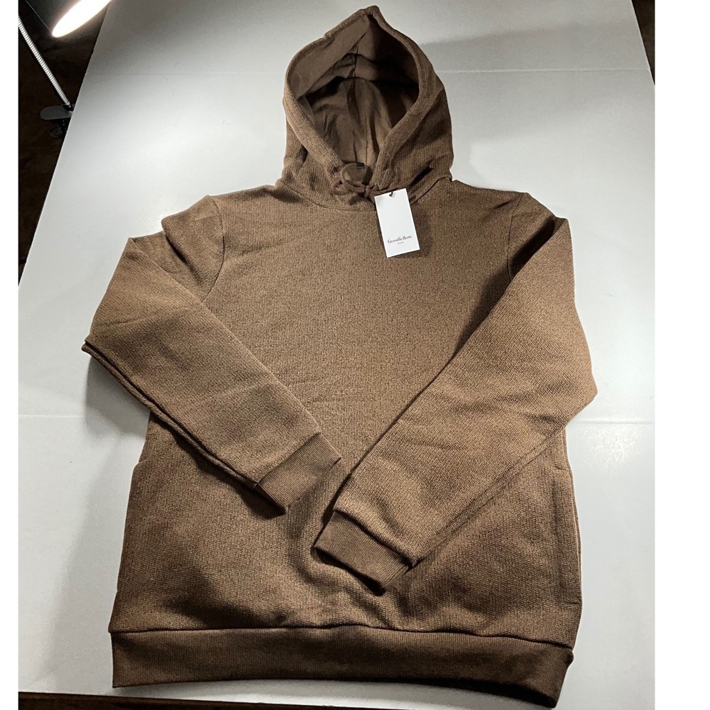 Goodfellow & Co Mens Brown Textured Knit Hoodie Sweatshirt Size S New